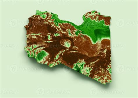 Libya Topographic Map 3d realistic map Color 3d illustration 13834413 ...