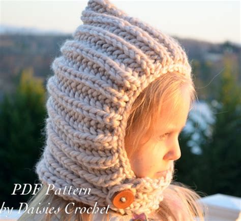 Knitting Hooded Cowl PATTERN. Knit Scarf. Knit Neck Warmer - Etsy