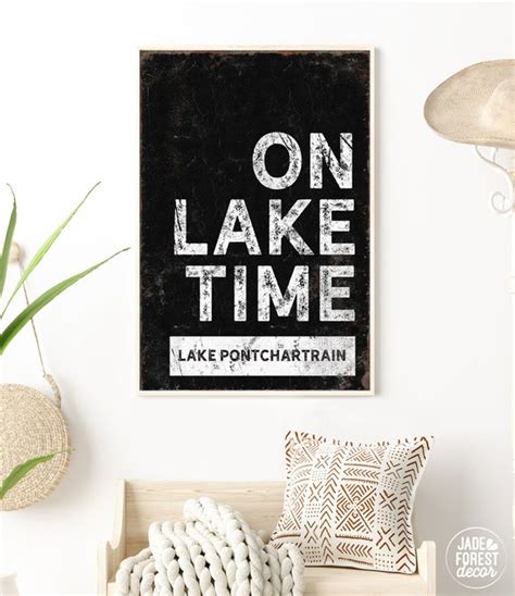 Black on LAKE Time Sign Lake Pontchartrain | Etsy