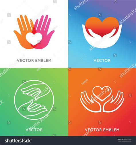 Vector Charity Volunteer Concepts Logo Design Stock Vector (Royalty ...