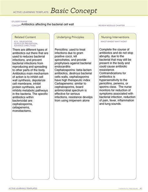 Antibiotics Cell Wall BC - ACTIVE LEARNING TEMPLATES THERAPEUTIC ...