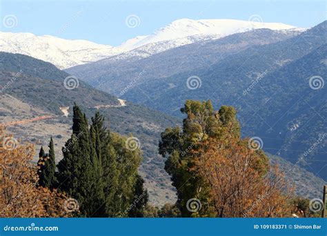 There is Snow on Mount Hermon Stock Image - Image of north, mount: 109183371