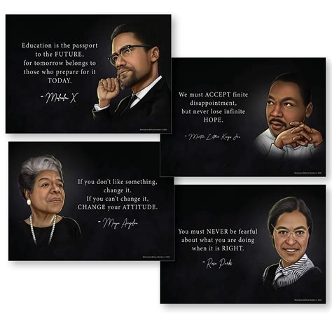 Buy MWB Black History Inspirational Wall Art s,Powerful Heroes Martin Luther King, Rosa Parks ...