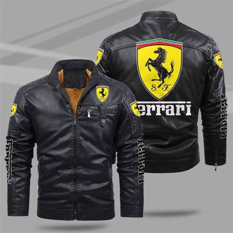 Ferrari Fleece Leather Jacket - Usalast