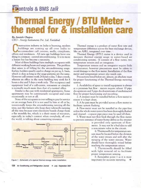 BTU meter Installation Guide | Flow Measurement | Building Engineering