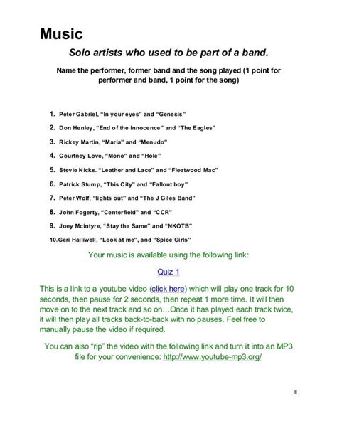 Trivia Night Questions and Answers