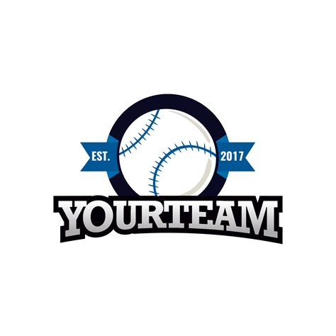 Baseball Logo Design Template with white background 14797169 Vector Art ...