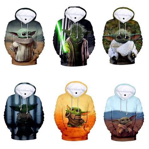 Baby Yoda Hoodie -The Child Star Wars 3D Pullover Hoodie Sweatshirt ...