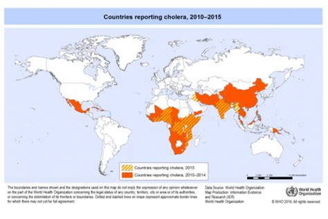 World: Countries reporting cholera, 2010 - 2015 - World | ReliefWeb