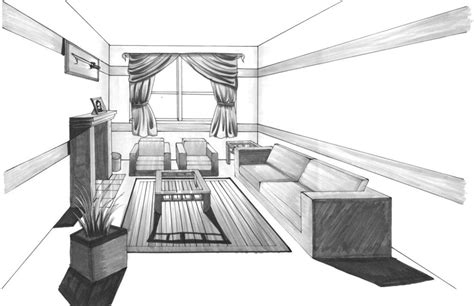 One Point Perspective Interior Drawing | Images and Photos finder