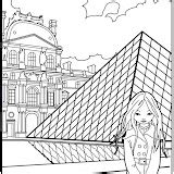 LOUVRE COLORING PAGE