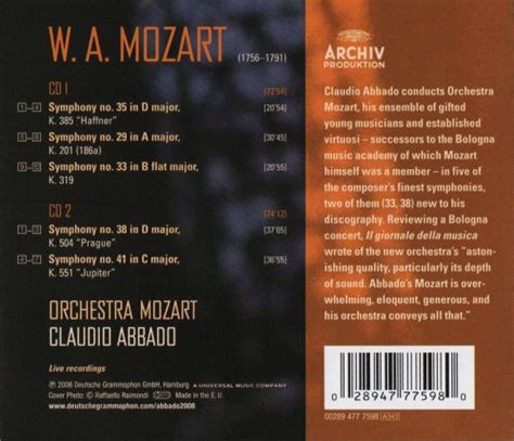 Orchestra Mozart, Claudio Abbado - Mozart: Symphonies 29,33,35,38 (2008)