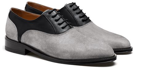 Oxford shoes - gray & black suede & leather