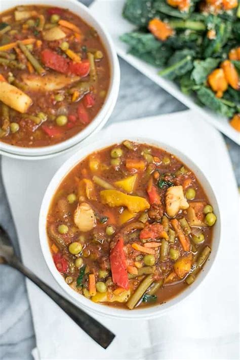 Simple Frozen Vegetable Soup (Vegan, Whole30) - Bites of Wellness