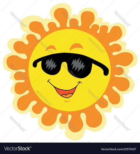 Funny sun cartoon Royalty Free Vector Image - VectorStock