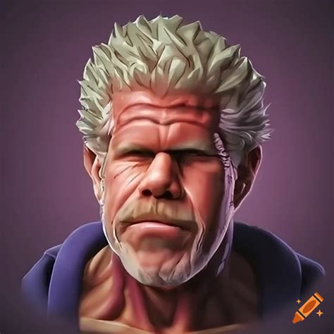 Ron perlman portrayed as a dragon ball character on Craiyon