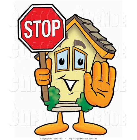 Stop sign Images Clip Art | Avenue Clipart of a Home Mascot Cartoon ...
