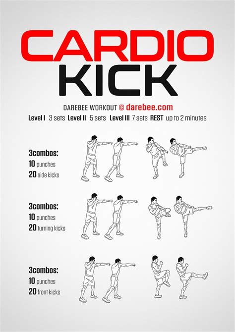 the instructions for how to do cardio kick in this poster is shown on a ...