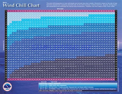 Preview PDF Metric Wind Chill Chart, 1