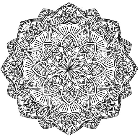 Flower of happiness - Difficult Mandalas (for adults)