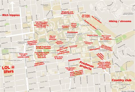 The Judgmental Map of Cal Berkeley Campus | Berkeley campus, Berkeley, Campus