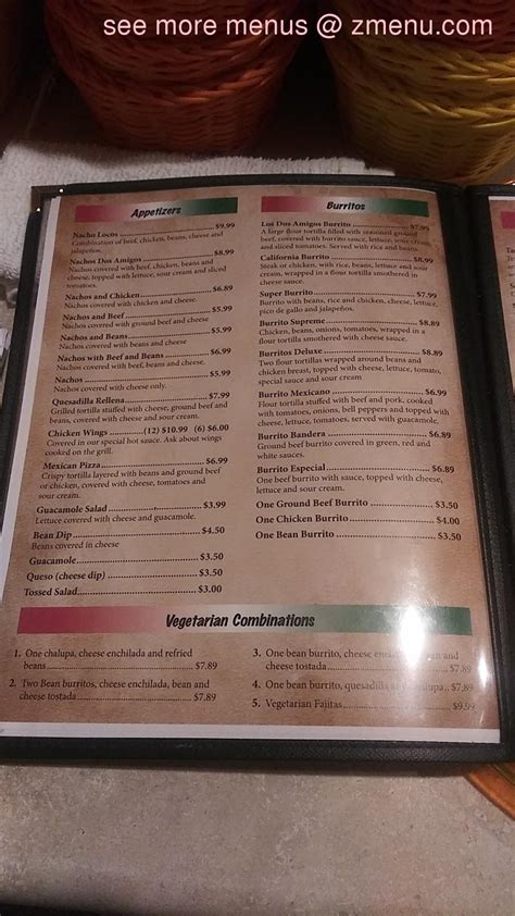 Menu at Los Dos Amigos restaurant, Nicholasville, 107 Edgewood Dr