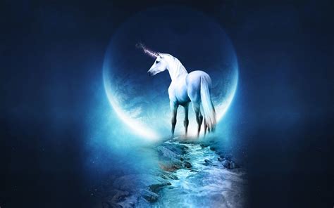 White unicorn graphic wallpaper, unicorns, blue, nature, water | Unicorn wallpaper, Graphic ...