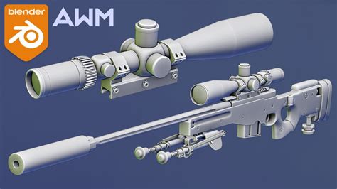 Modeling a Sniper Rifle Scope in Blender | AWM Tutorial Part 4 (Arijan ...