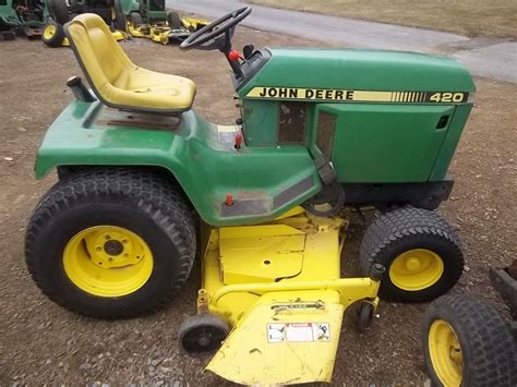 John deere 420 lawn garden tractor w 60 mower deck fulton mower salvage used john deere mower ...