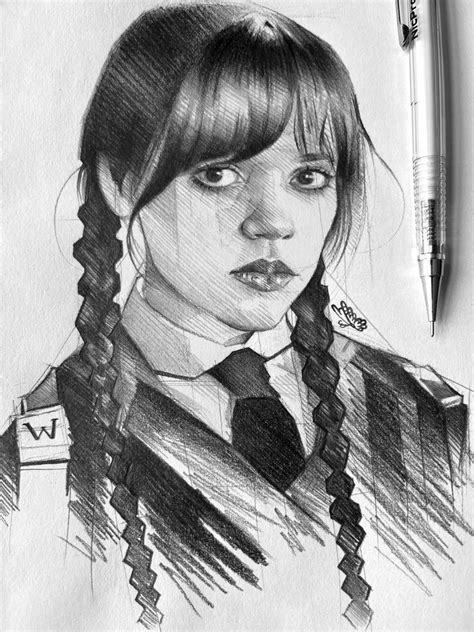 Wednesday Addams Sketch by ReichenArt on DeviantArt