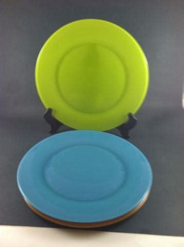 4 Arcoroc Arcopoal ARC France Glass Plates Green, Blue, Orange, Purple 10 1/2 | #515008412