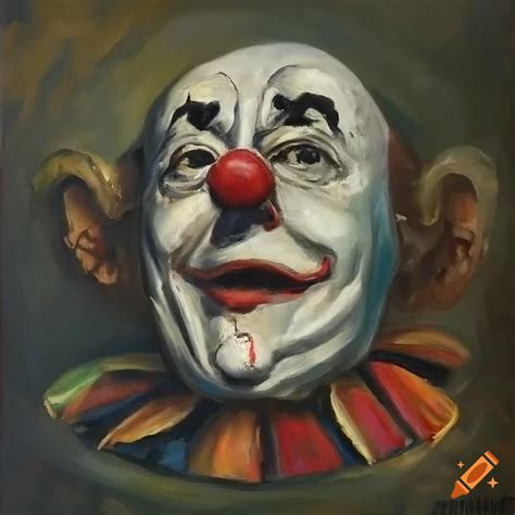 Portrait of a sad clown in renaissance style, oil painting on Craiyon