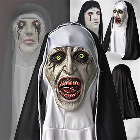 Halloween Horror Nun Latex Mask Scary Ghost Corpse Husband Face Headgear For Cosplay, Carnival ...