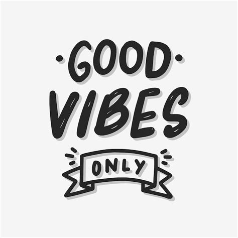 Good vibes only black hand drawn | Vector Premium