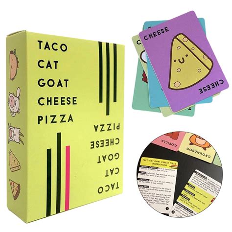 Taco Cat Goat Cheese Pizza English Game Card Party Card - Walmart.com