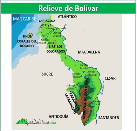 Relieve de Bolívar | MAPA - Tipos de Relieve