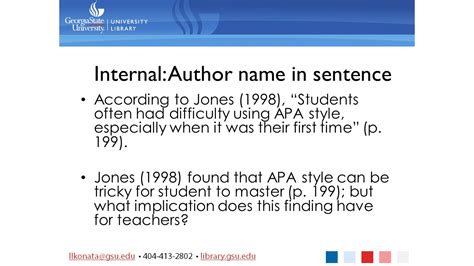 In-Text Citations - Citing While Writing Using APA - GSU Library Research Guides at Georgia ...