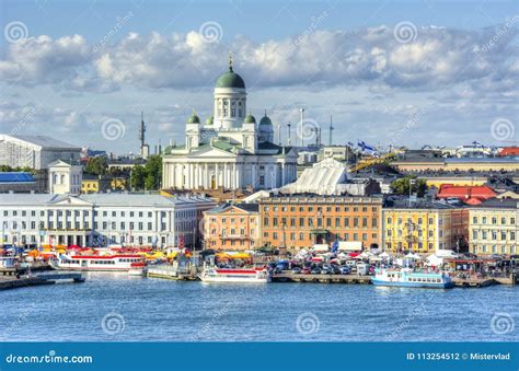 Helsinki Skyline and Helsinki Cathedral, Finland Stock Photo - Image of ...