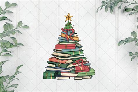 Christmas Book Tree Sublimation Clipart (2851972)