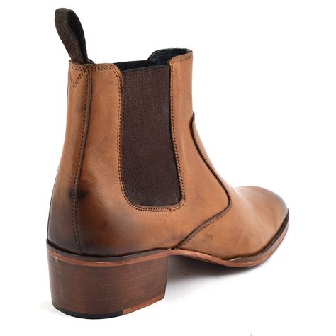 Shop Mens Tan Cuban Heel Chelsea Boot | Gucinari