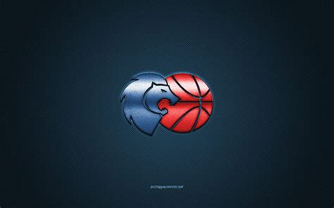 CB Breogan, Spanish basketball club, red logo, blue carbon fiber ...