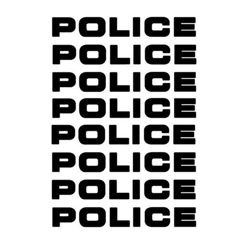 16*2.5CM 8PCS POLICE Reflective Car Stickers Decals Motorcycle ...