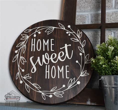 Home Sweet Home- Round Wood Wall Art – The Grainery