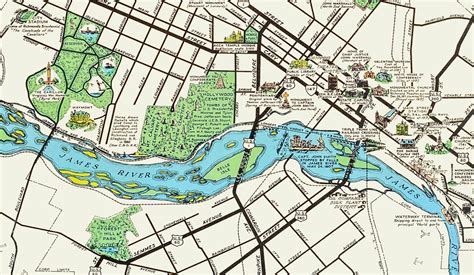 Beautifully Illustrated Pictorial Map of Richmond, VA from 1937 - KNOWOL