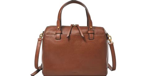 Fossil Rachel Litehide Leather Satchel in Brown | Lyst