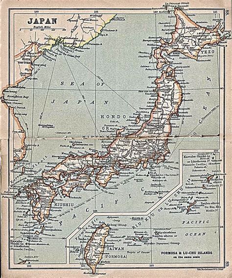 Large detailed old map of Japan with roads and cities - 1911 | Japan ...