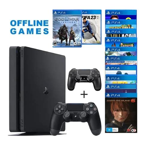 PS4 Sony PlayStation 4 Slim 1TB Gaming Console + Extra Dual shock + 12 Offline Games FREE | TV ...