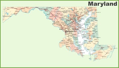 Road map of Maryland with cities - Ontheworldmap.com