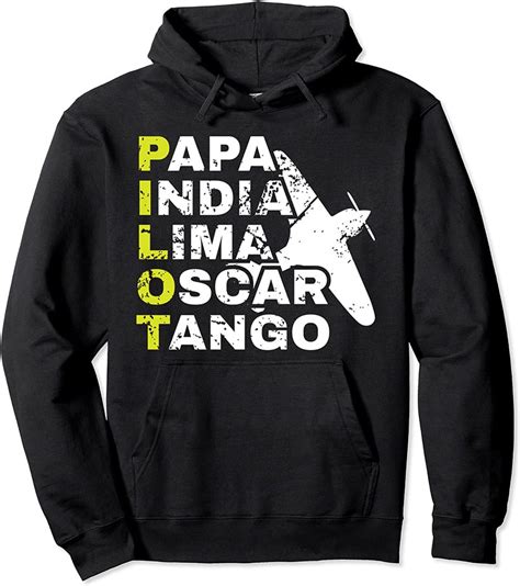 1Airplane Pilot Gift Phonetic Alphabet Papa India Lima Oscar Pullover ...