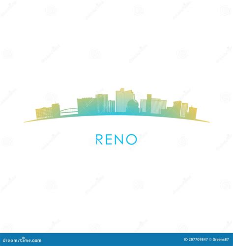 Reno skyline silhouette. stock vector. Illustration of nevada - 207709847